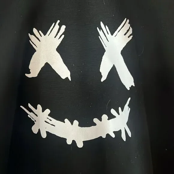 Men’s oversized Black y2K Goth horror Hoodie Dark Graphic size L - Picture 6 of 6